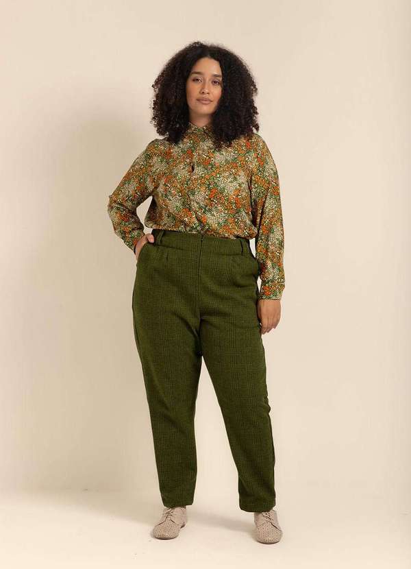 Bold Camisaria - Camisa Evasê Viscose Plus Size Verde 3