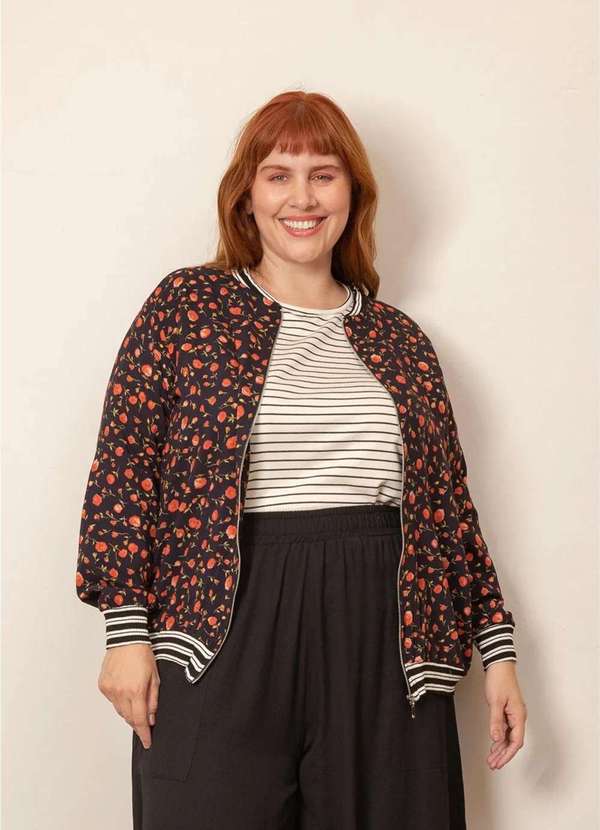 Bold - Jaqueta Bomber Viscose Plus Size Vermelho 4