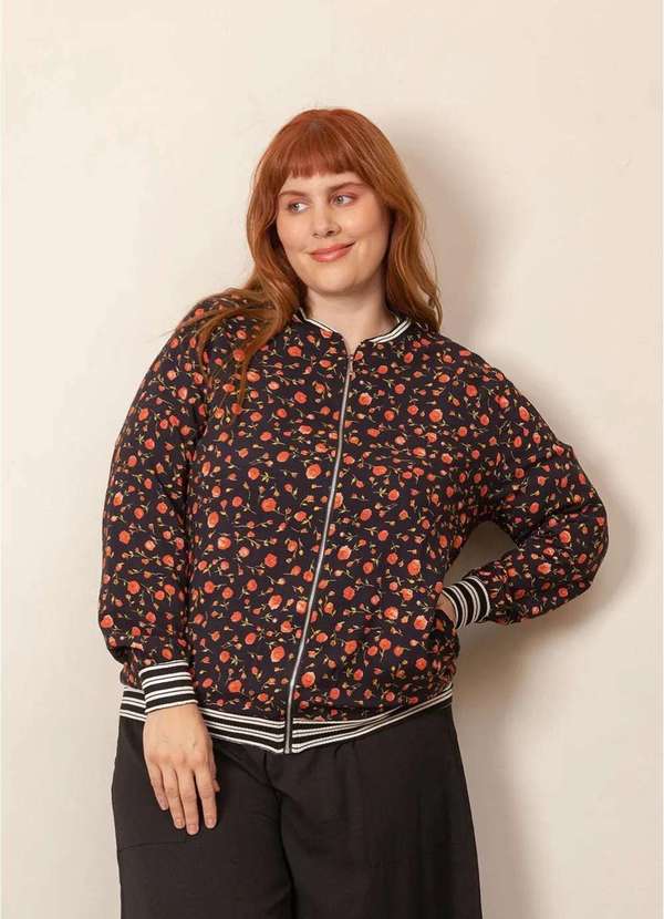 Bold - Jaqueta Bomber Viscose Plus Size Vermelho 5