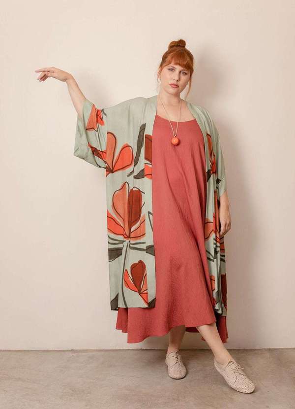 Bold - Kimono Longo Yumi Plus Size Verde 3