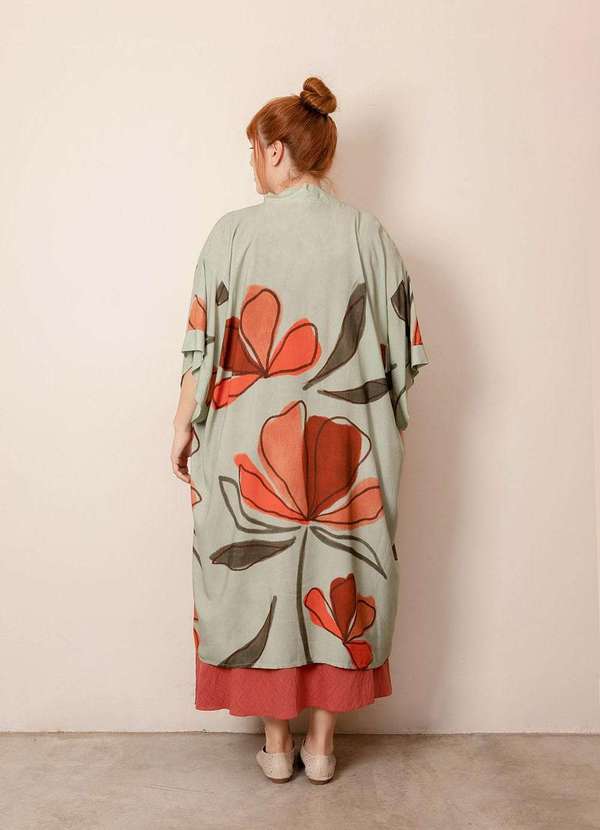 Bold - Kimono Longo Yumi Plus Size Verde 5