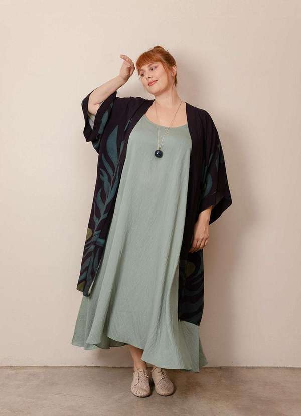 Bold - Kimono Longo Yumi Plus Size Azul 4