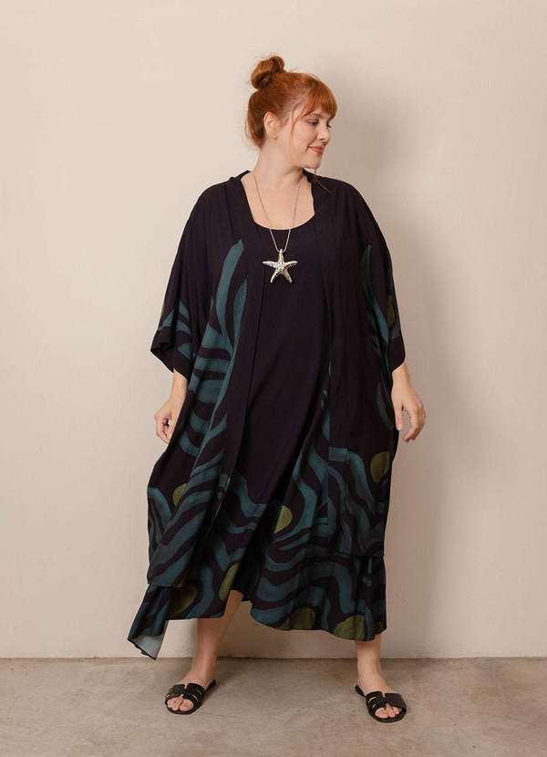 Bold - Kimono Longo Yumi Plus Size Azul 8