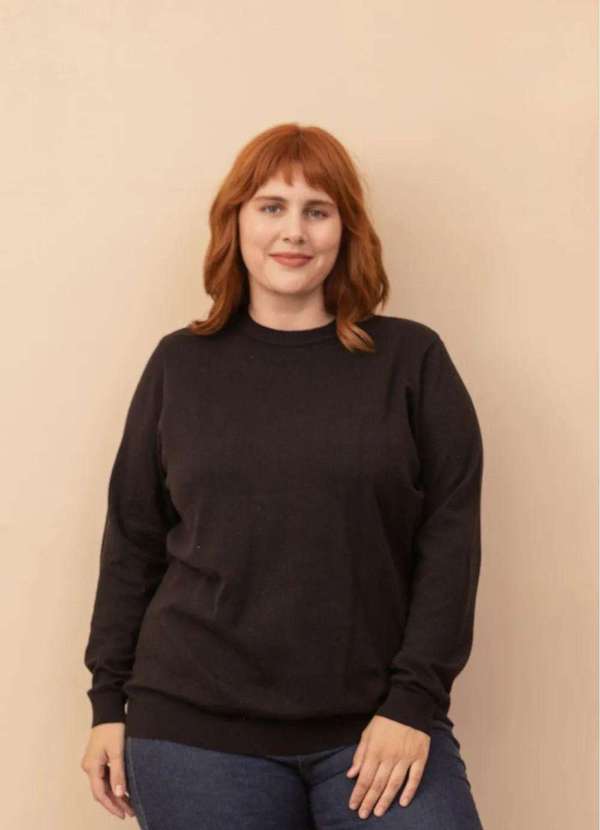 Bold - Sueter Tricô Plus Size Preto