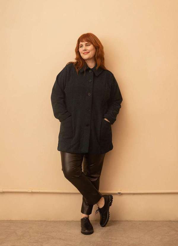 Bold - Casaco Tweed Plus Size Verde