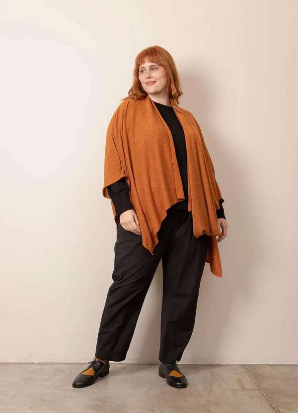 Bold Tricotaria - Casaqueto Lãzinha Mil Jeitos Plus Size Laranja 5