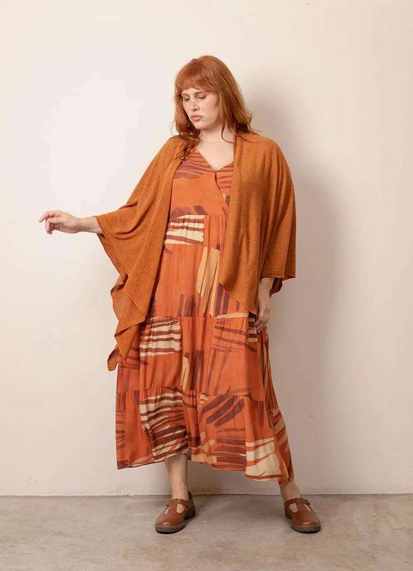 Bold Tricotaria - Casaqueto Lãzinha Mil Jeitos Plus Size Laranja 6