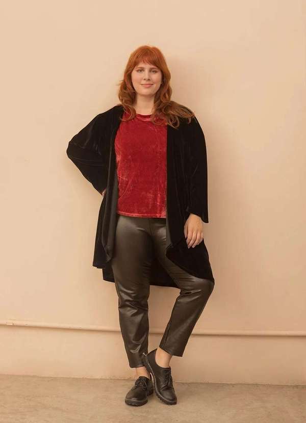 Bold - Casaqueto Veludo Plus Size Preto 7