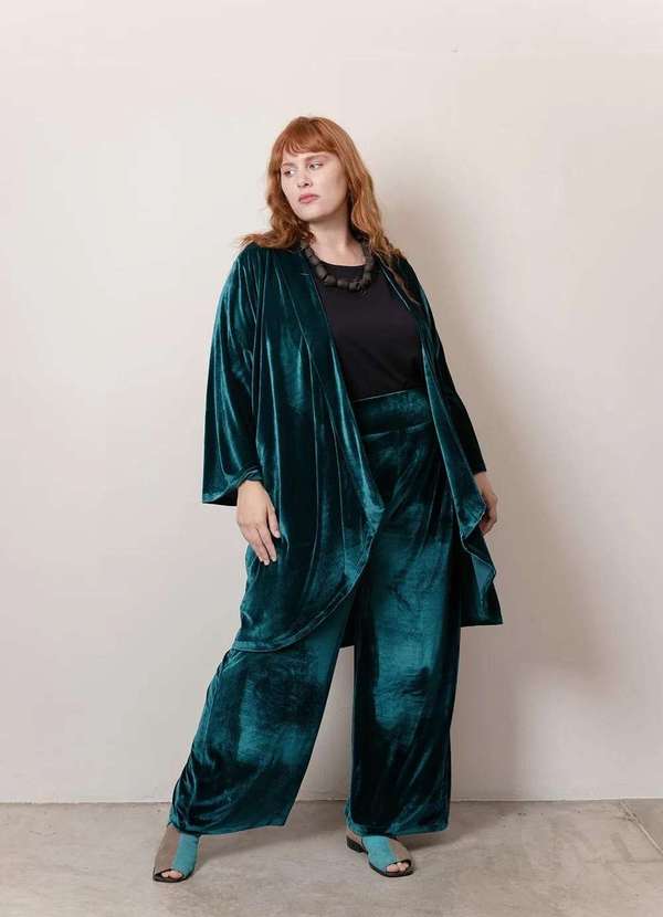 Bold - Casaqueto Veludo Plus Size Verde