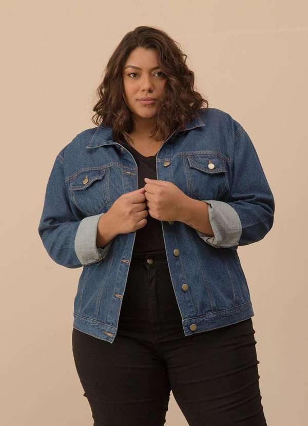 Bold - Jaqueta Jeans Plus Size Azul 4