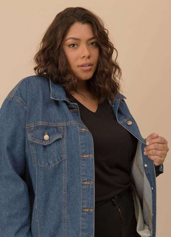Bold - Jaqueta Jeans Plus Size Azul 5