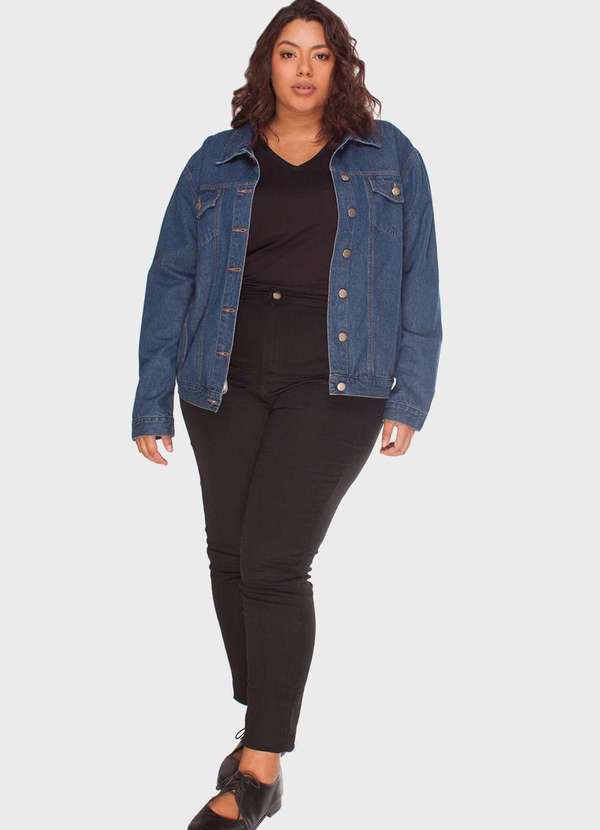 Bold - Jaqueta Jeans Plus Size Azul 7