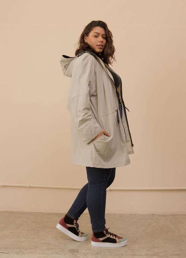 Bold - Parka Nina Corta-Vento Plus Size Cinza