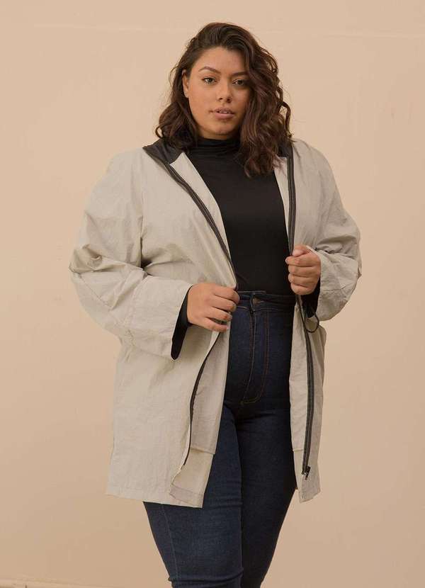 Bold - Parka Nina Corta-Vento Plus Size Cinza 2