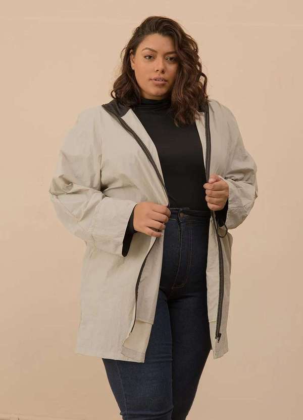 Bold - Parka Nina Corta-Vento Plus Size Cinza 5