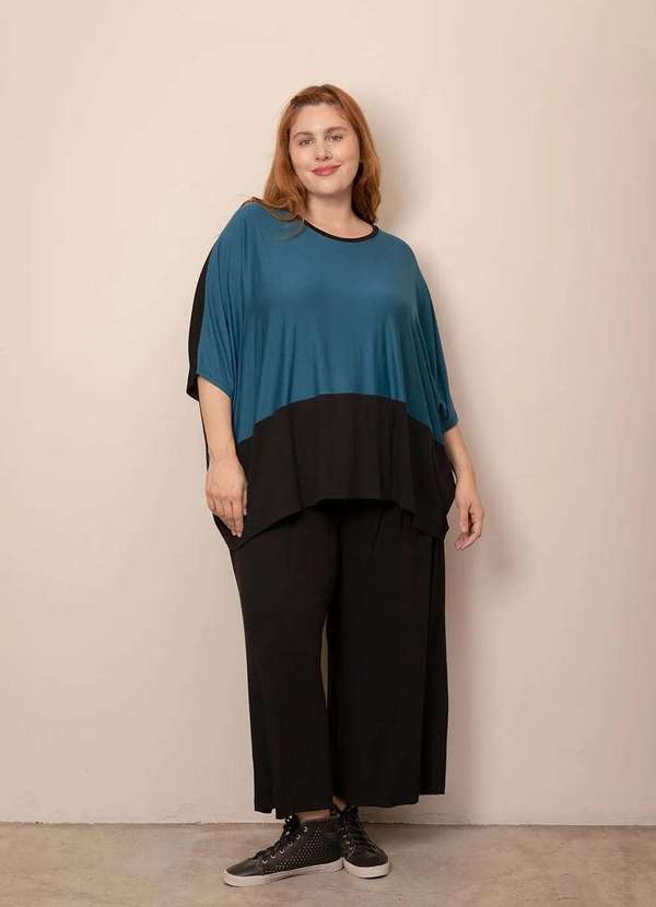 Bold - Conjunto Bicolor Laila Plus Size Preto