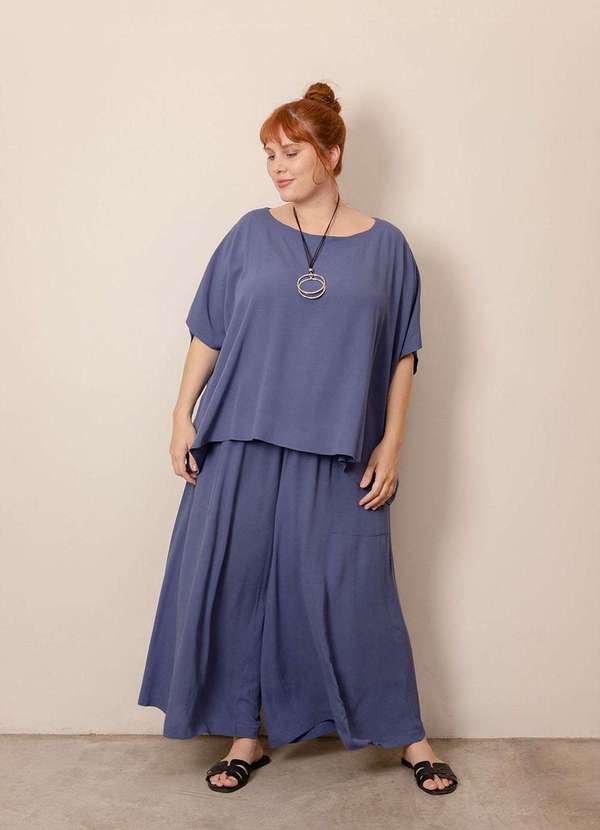 Bold - Conjunto Crepe Zaya Plus Size Azul 7