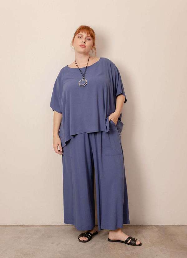 Bold - Conjunto Crepe Zaya Plus Size Azul 4