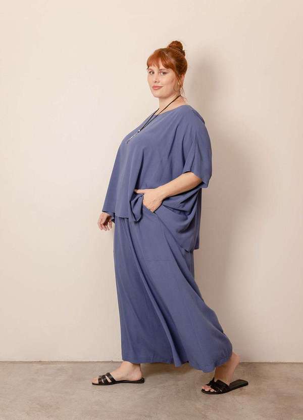 Bold - Conjunto Crepe Zaya Plus Size Azul 3