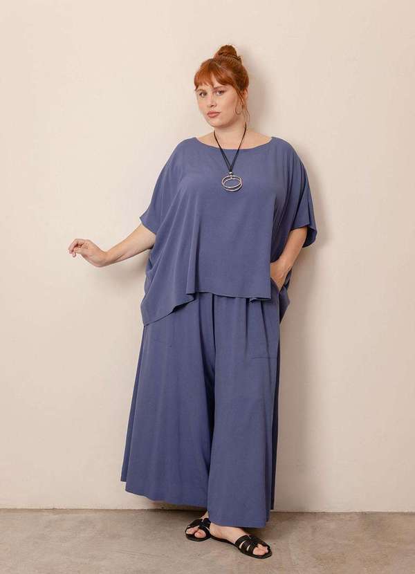 Bold - Conjunto Crepe Zaya Plus Size Azul 2
