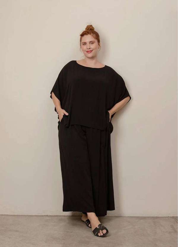 Bold - Conjunto Crepe Zaya Plus Size Preto 4