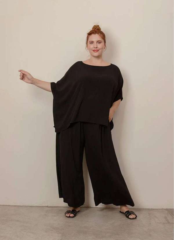 Bold - Conjunto Crepe Zaya Plus Size Preto 6