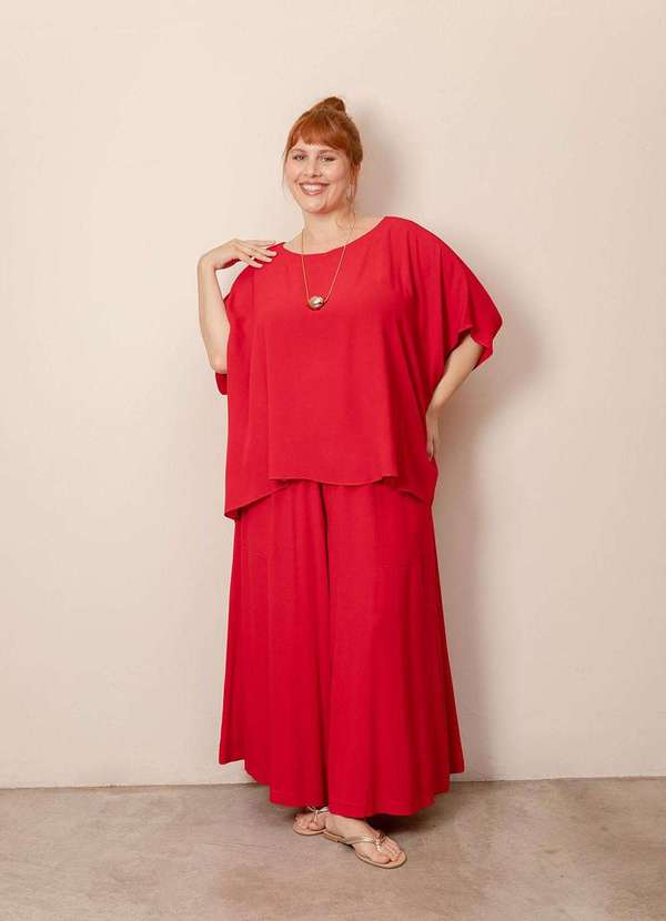 Bold - Conjunto Crepe Zaya Plus Size Vermelho 7