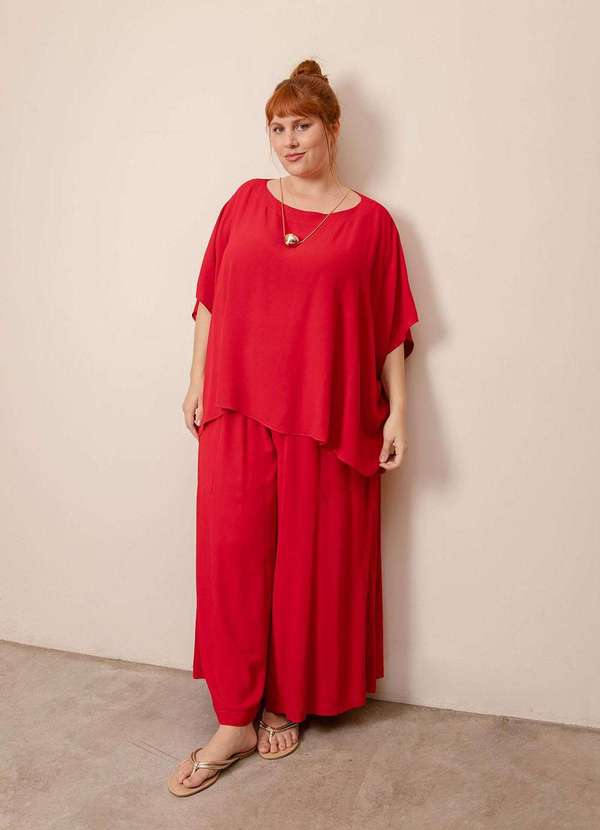 Bold - Conjunto Crepe Zaya Plus Size Vermelho 6
