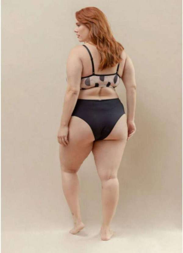 2rios - Calcinha Absorvente Plus Size Preto