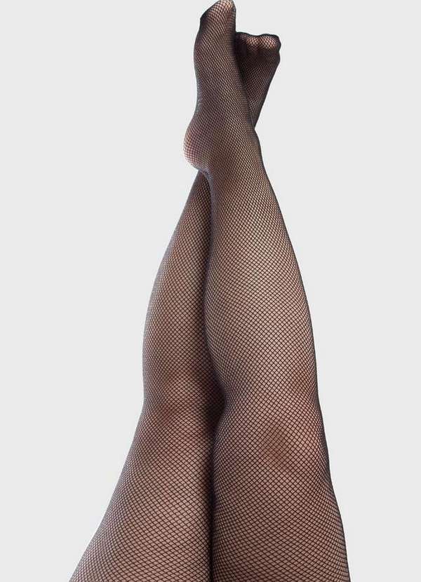 Lupo - Meia Arrastão Plus Size Preto