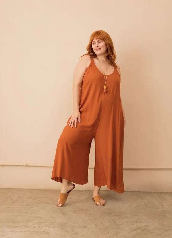 Bold - Macacão Adriana Plus Size Laranja 2