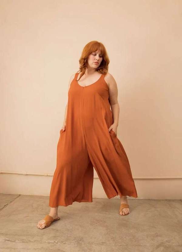 Bold - Macacão Adriana Plus Size Laranja 7