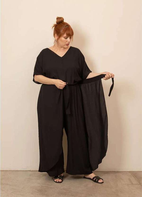 Bold - Macacão Pareô Plus Size Preto 4
