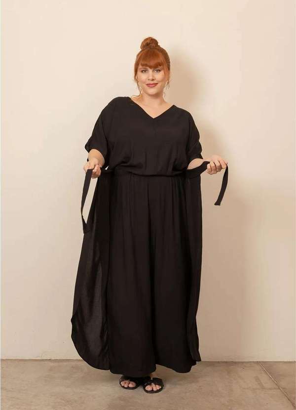 Bold - Macacão Pareô Plus Size Preto 3
