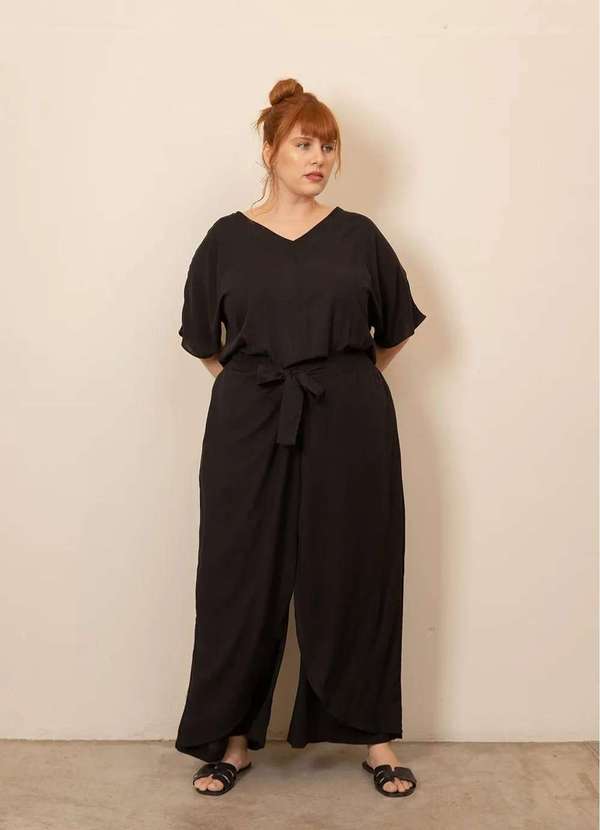 Bold - Macacão Pareô Plus Size Preto 2