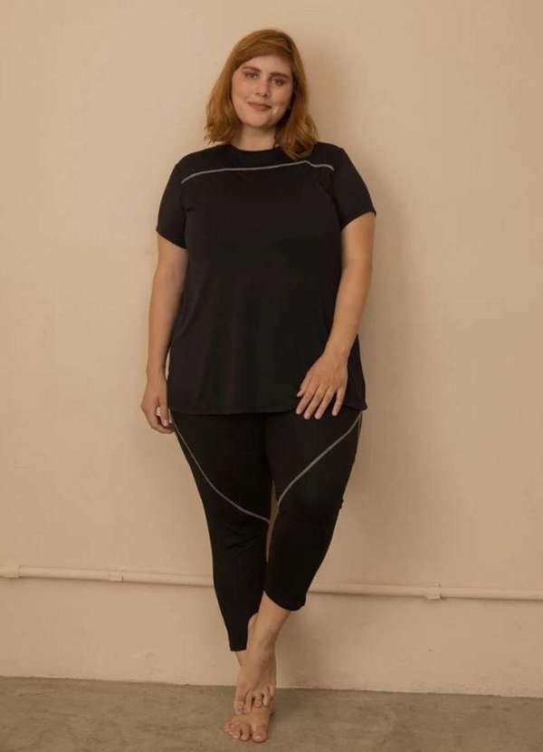 Bold Fit - Camiseta Trançador Plus Size Preto