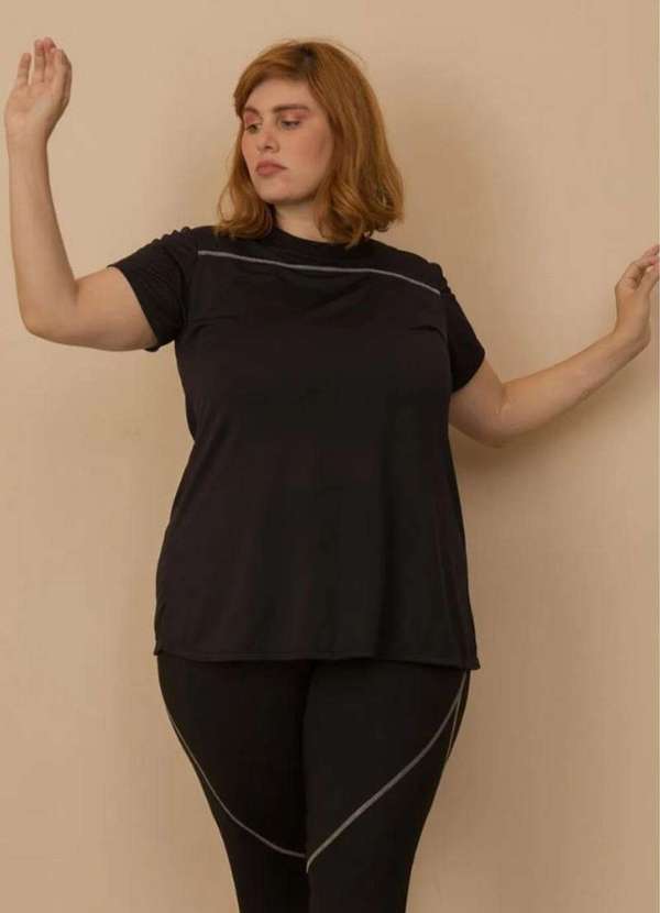 Bold Fit - Camiseta Trançador Plus Size Preto 2