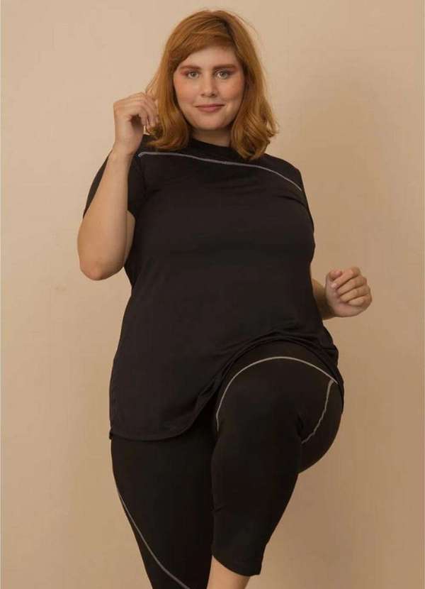 Bold Fit - Camiseta Trançador Plus Size Preto 3