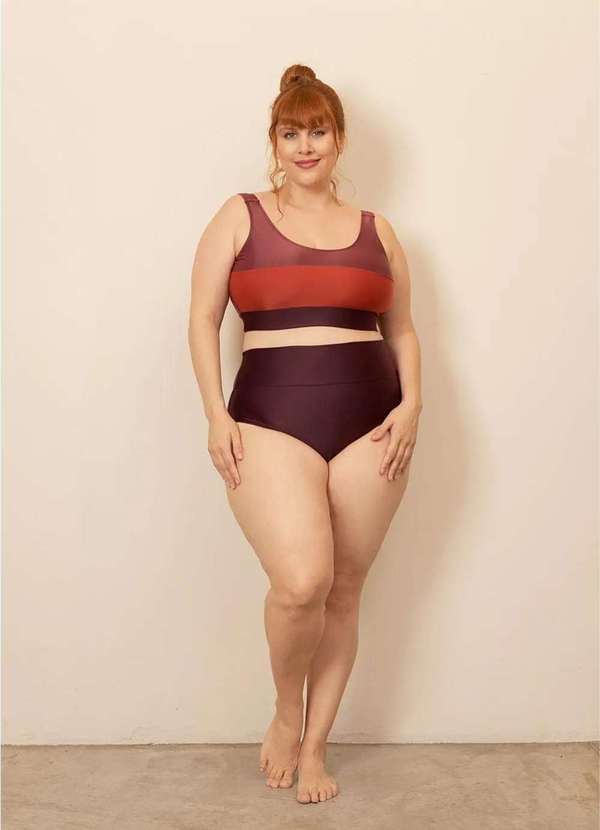 Bold Beach - Hot Pants Comfy Plus Size Roxo 2