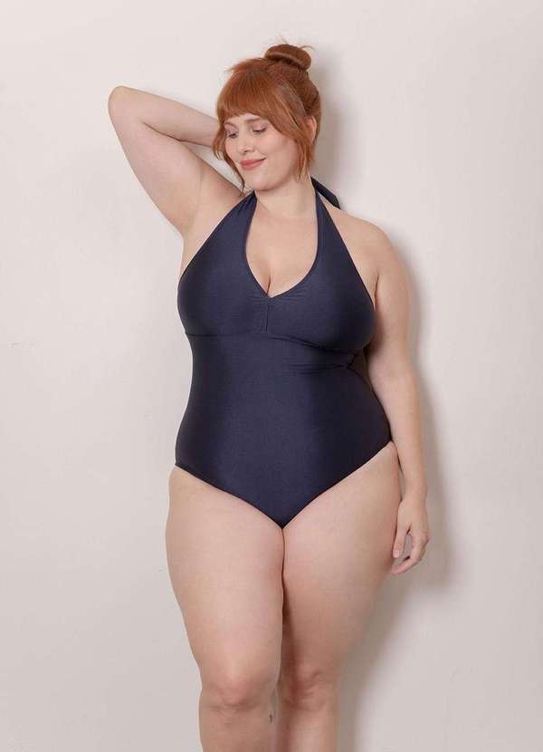 Bold Beach - Maiô Frente Única Plus Size Azul