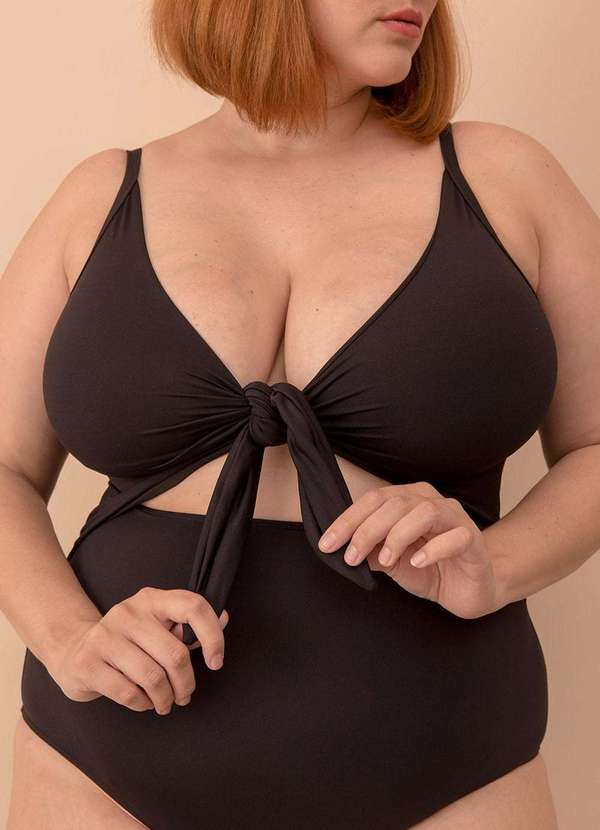 Bold Beach - Maiô Nó Plus Size Preto 2