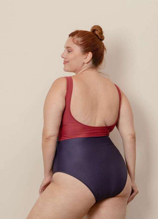 Bold Beach - Maiô Tricolor Plus Size Vermelho 1