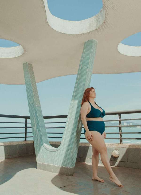 Bold Beach - Parte de Baixo Hot Pants Plus Size Verde 2