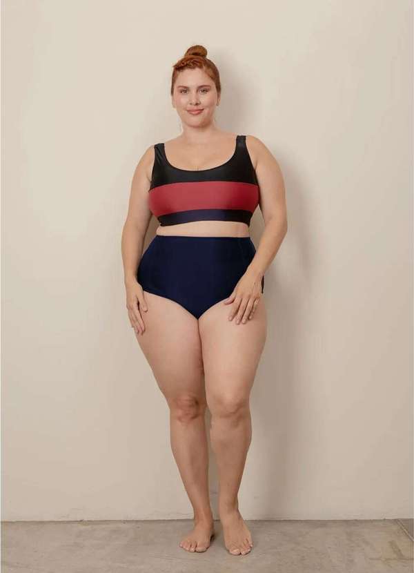 Bold Beach - Parte de Baixo Hot Pants Plus Size Azul