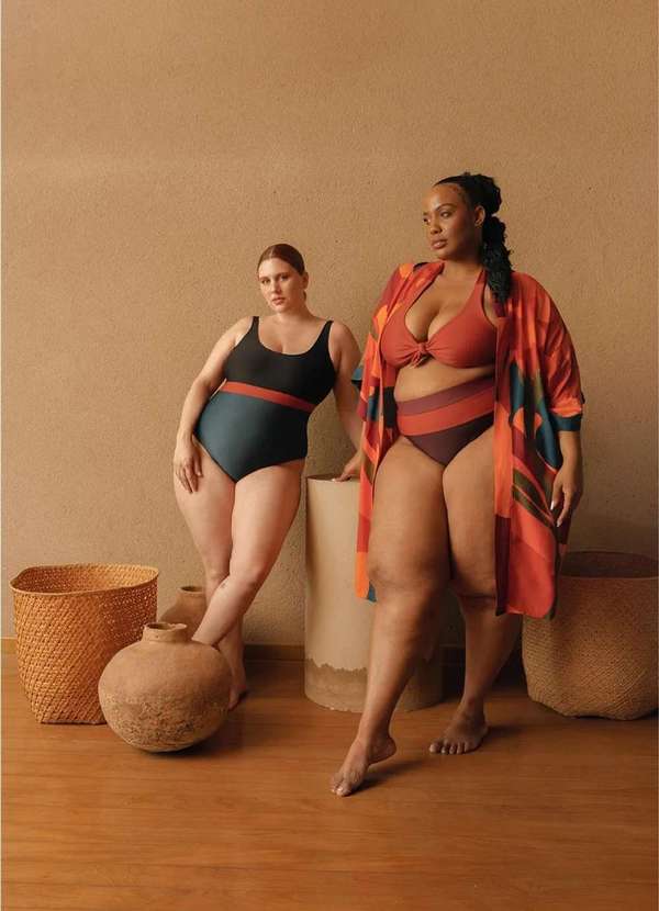 Bold Beach - Sunkini Tricolor Plus Size Roxo 6