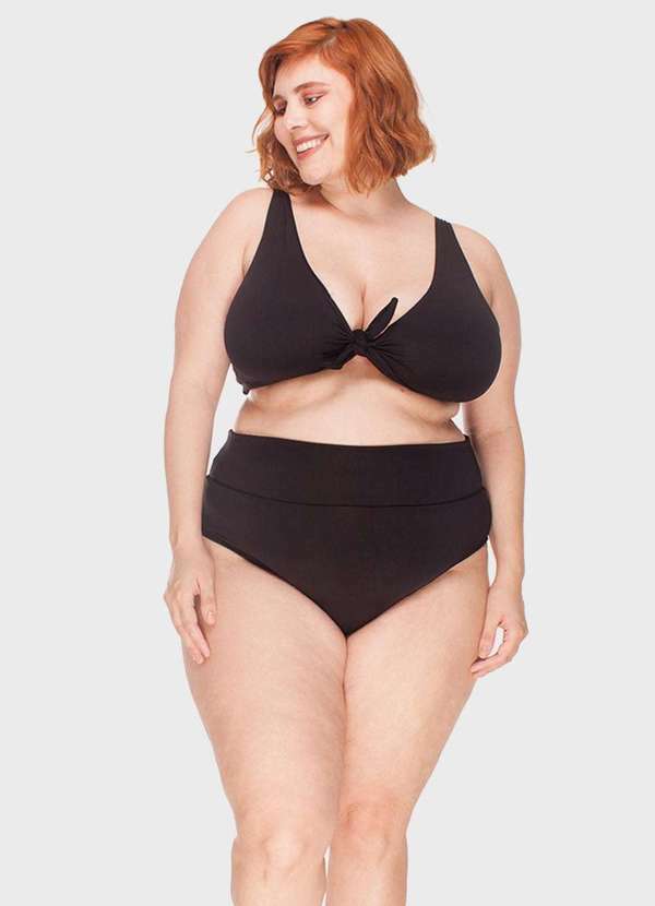 Bold Beach - Top com Laço Frontal Plus Size Preto