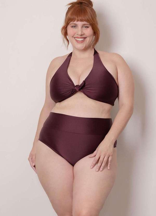 Bold Beach - Top com Laço Frontal Plus Size Vermelho