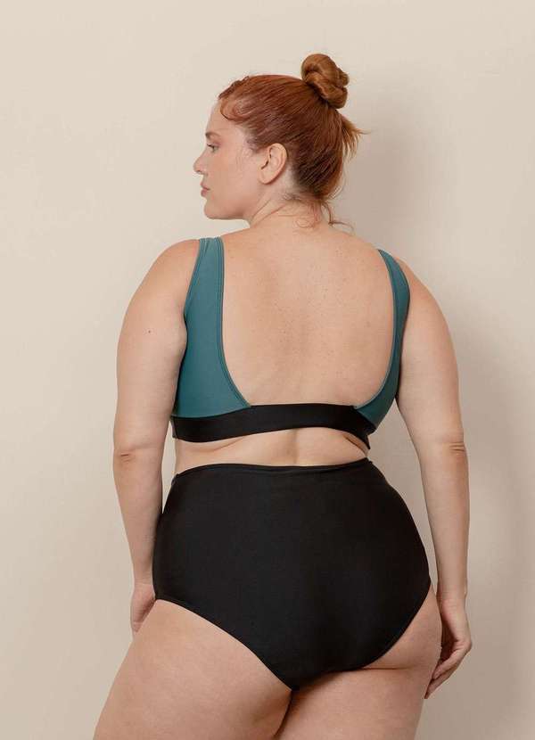 Bold Beach - Top Tricolor Alças Largas Plus Size Vermelho 5