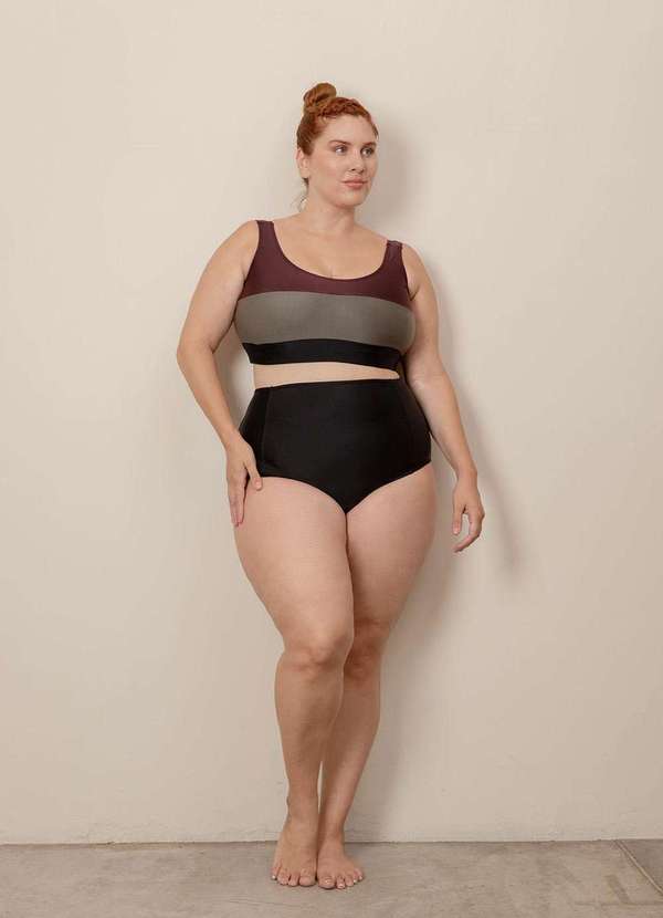 Bold Beach - Top Tricolor Alças Largas Plus Size Multicores 12