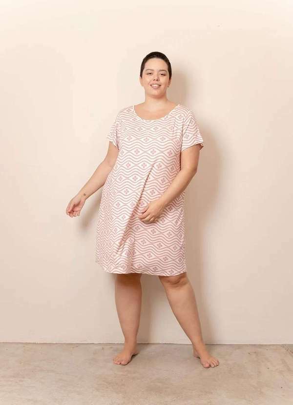 Bold Sleep - Camisola Evasê Plus Size Branco